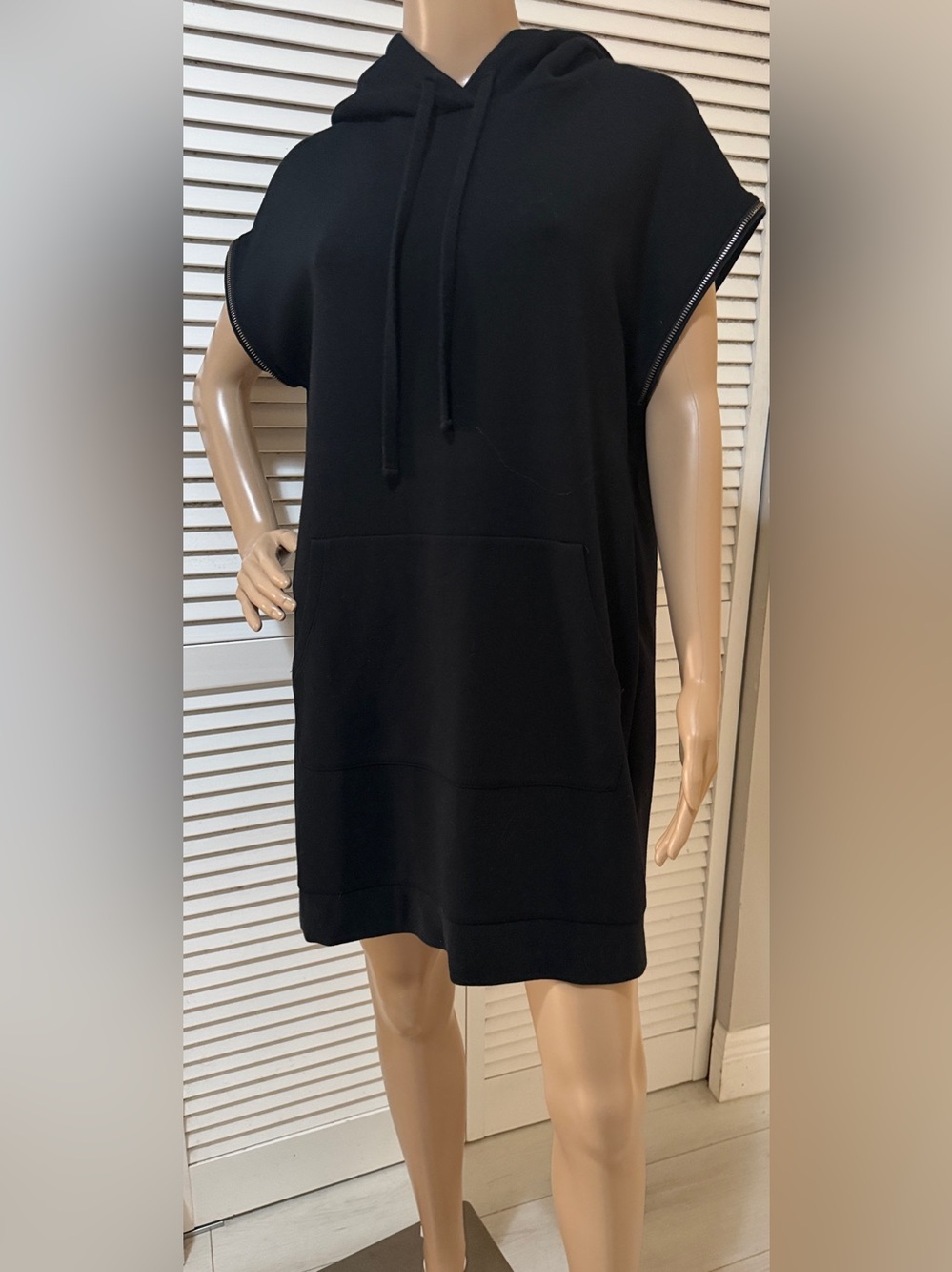 AllSaints Jamie Viscose Hoodie Dress Black Medium